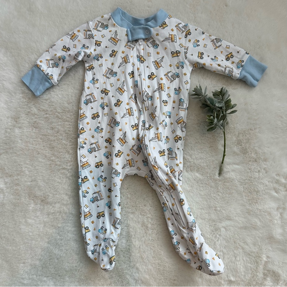 Magnolia Baby | EUC - Construction Zone Zip Sleeper - Size 3 Month - Pima Cotton